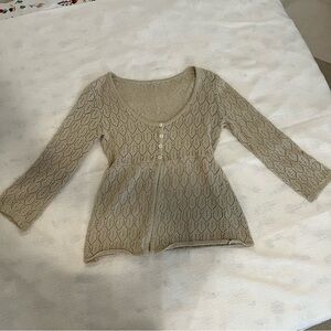 Beige/Tan Knit Baby Doll Long Sleeve